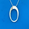 Pendant necklace in a silver beveled oval design