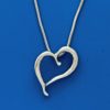 Pendant made of silver in the shape of a heart with silver chain