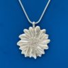 Pendant necklace in silver open sunflower design